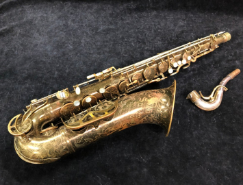 Photo Vintage Original Lacquer King Super 20 Tenor Early Pearl Side Key, Serial #281065